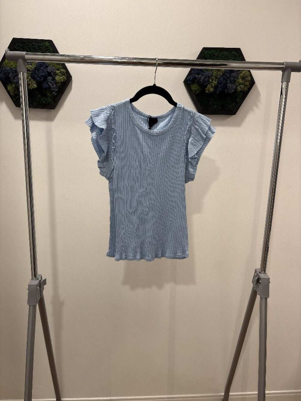 Blue Ribbed Tank Top